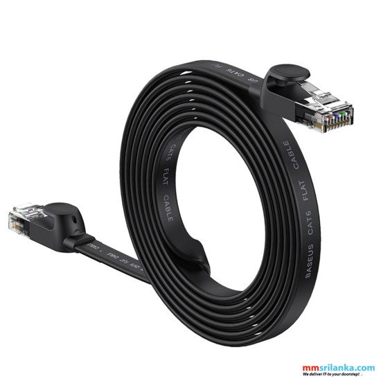Baseus CAT 6 – 5m High Speed Six types of RJ45 Gigabit Network Cable (flat cable) Black